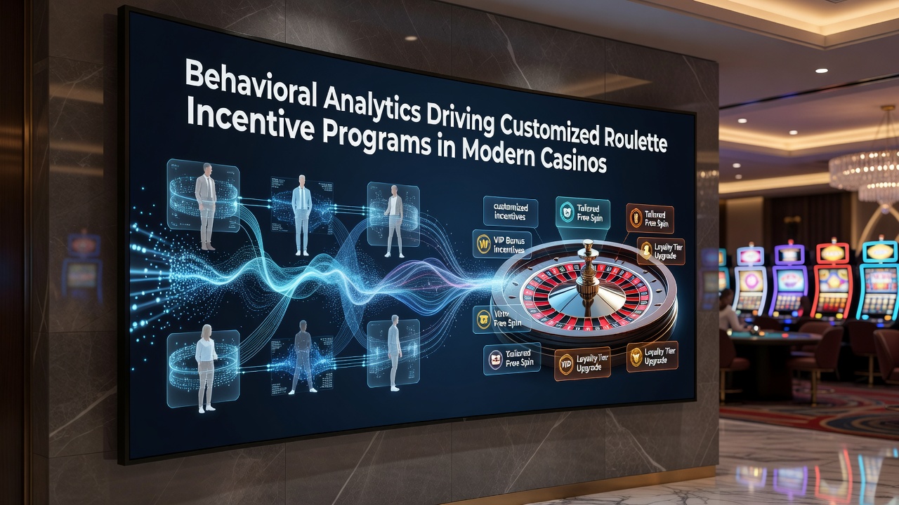 Casino analytics dashboard displaying roulette player behavior patterns and incentive customization metrics
