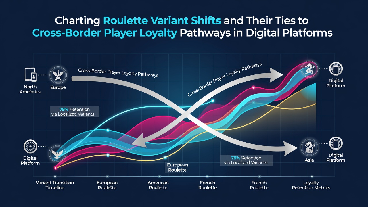 Roulette wheel variants displayed across multiple digital platform interfaces showing European, American and hybrid formats