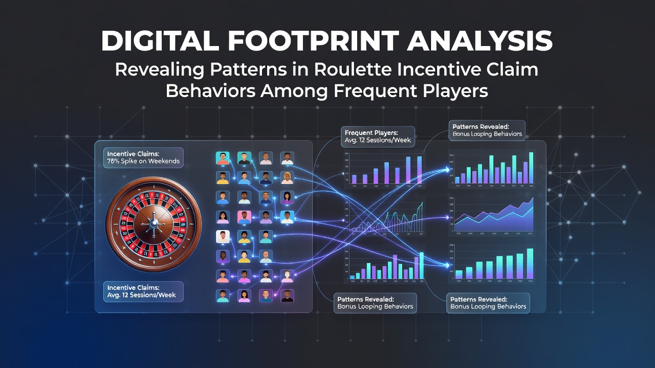 Visualization of digital footprint tracking in roulette player incentive claims