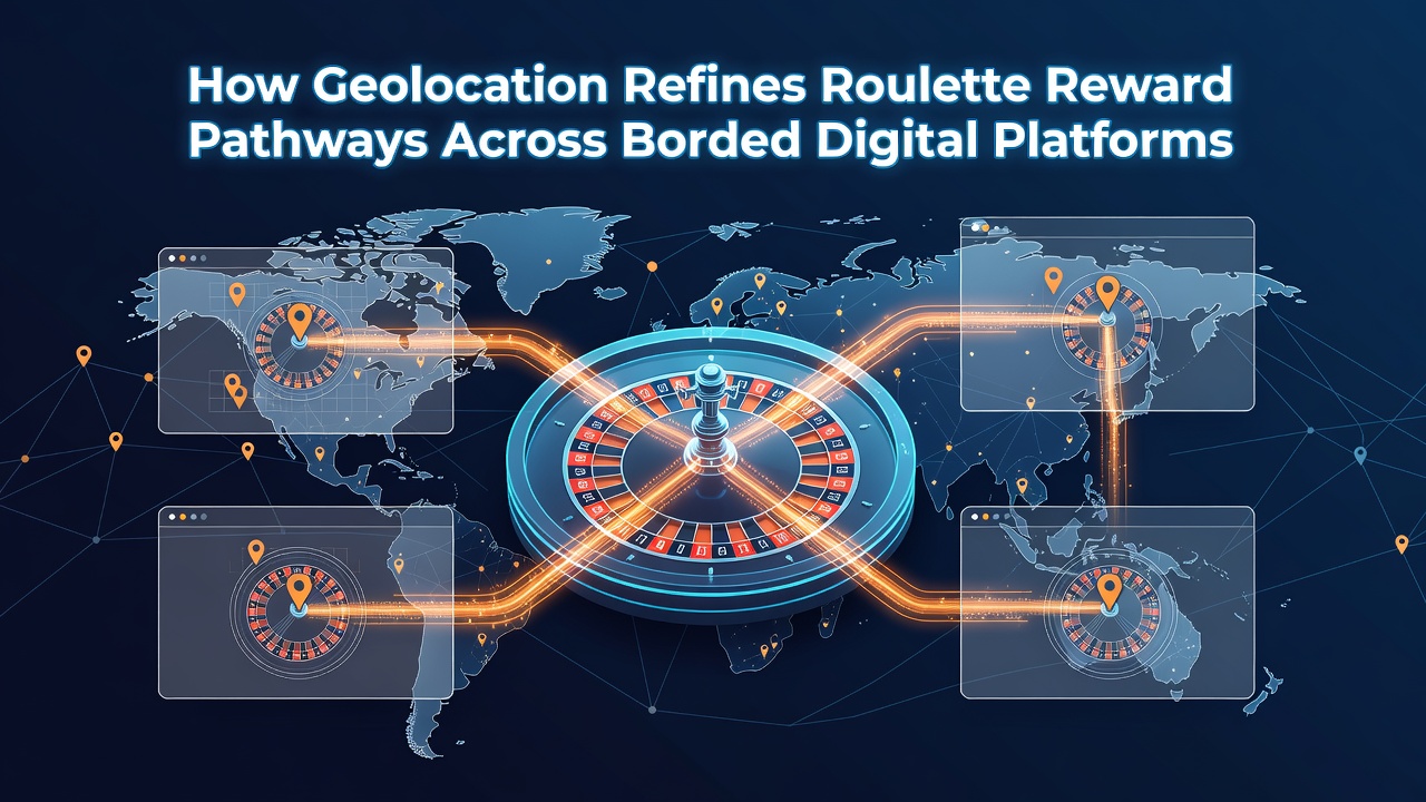 Geolocation mapping interface showing roulette reward eligibility zones across digital platforms