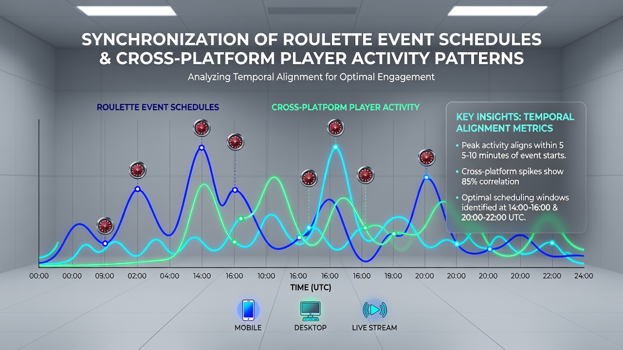 Data visualization of player activity heatmaps overlaid on roulette event timelines across different devices