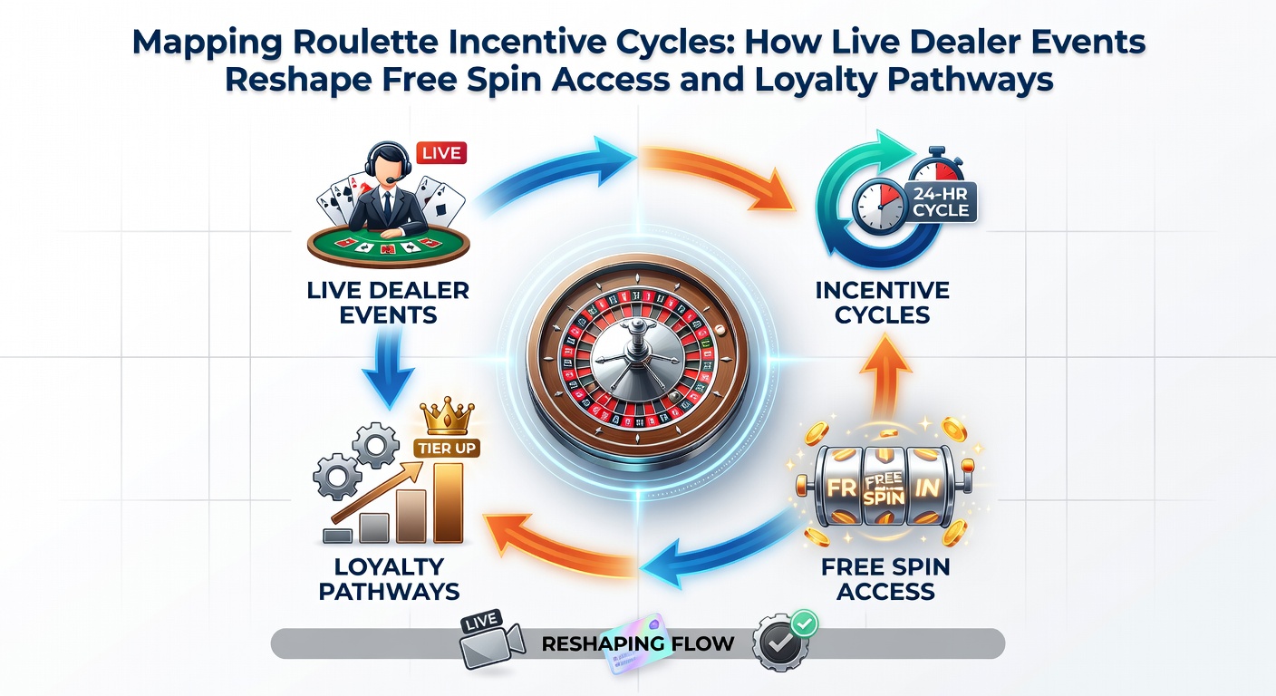 Infographic showing roulette loyalty cycle from live events to free spins and VIP access