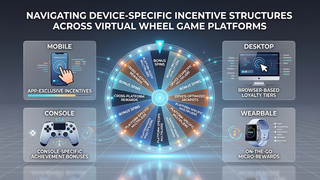 Analytics dashboard showing device usage statistics and incentive redemption rates for virtual wheel platforms