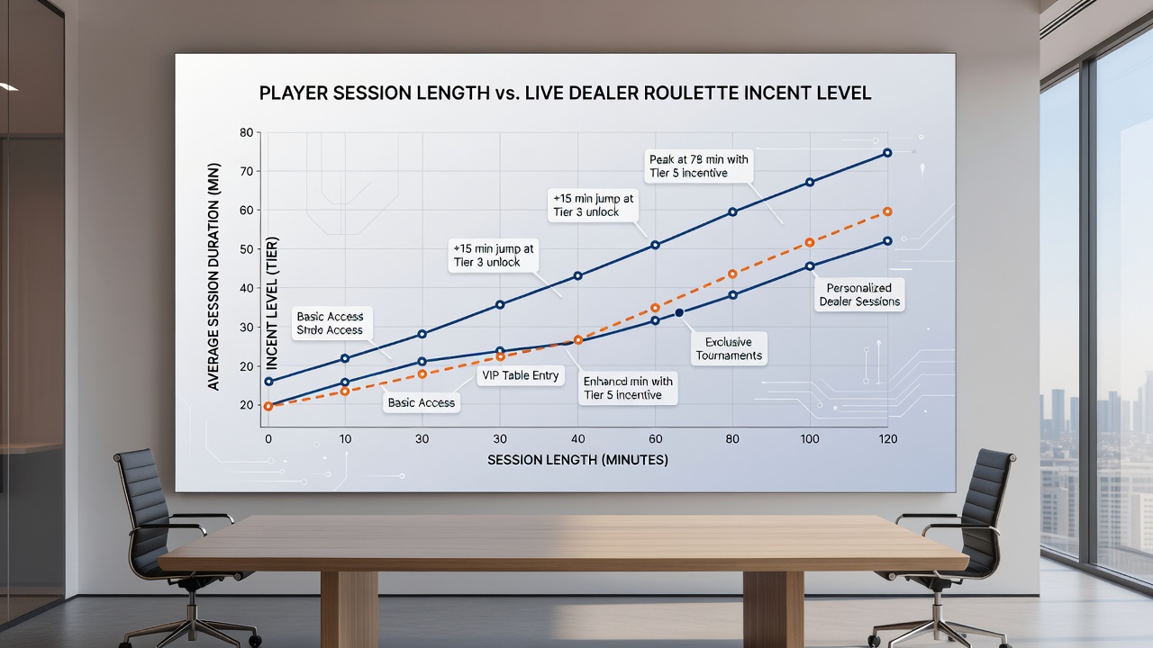 Live dealer roulette table interface showing progressive incentive indicators tied to extended session tracking