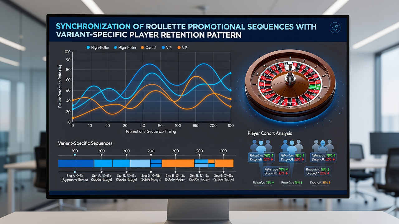 Analytics dashboard illustrating player retention curves aligned with roulette variant promotions