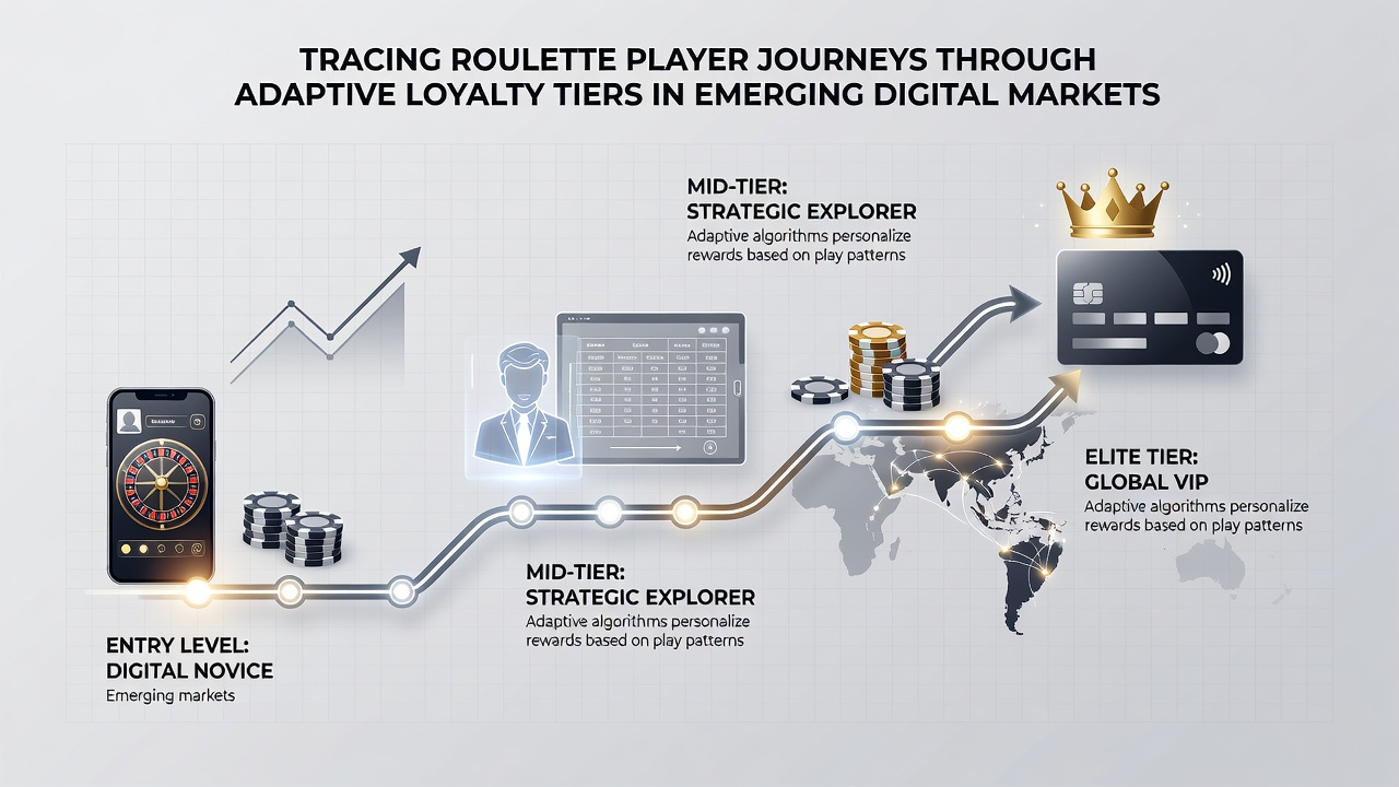 Analytics dashboard illustrating roulette player movement between adaptive loyalty tiers over multiple sessions