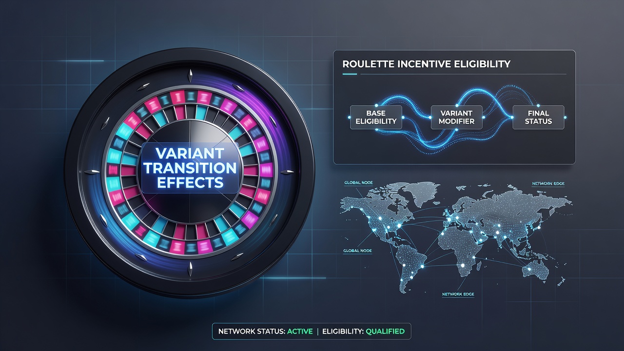 Player dashboard showing roulette variant transitions and updated incentive eligibility status